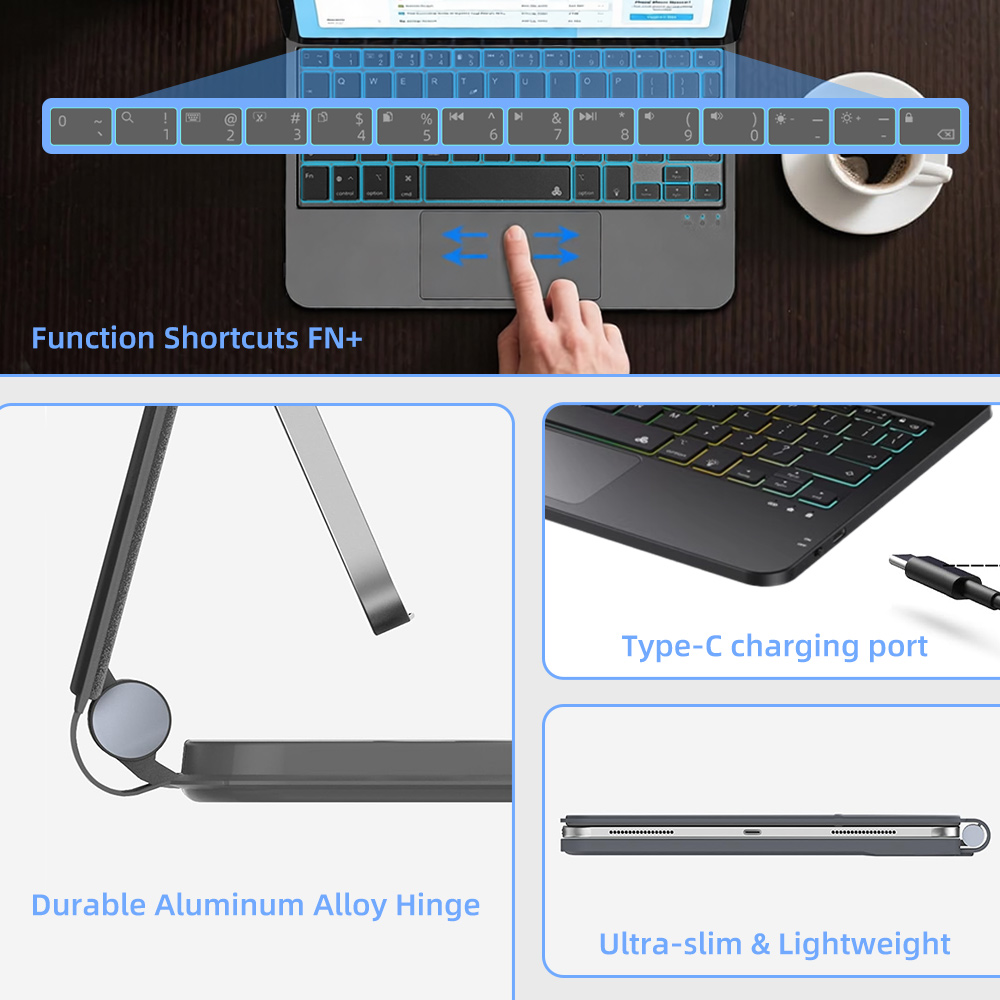 Funda con teclado retroilumina - Ipad Cover Folio reseña y precio